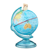 Relaxdays Globe Savings Box, HxWxD: 16.5 x 14 x 14 cm, World Money Box, Piggy Bank, Multicolour
